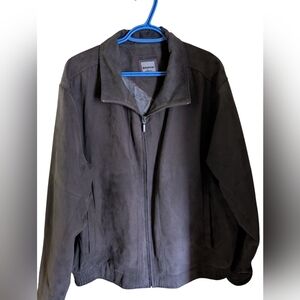 Men's Black Zip-Up suede Jacket